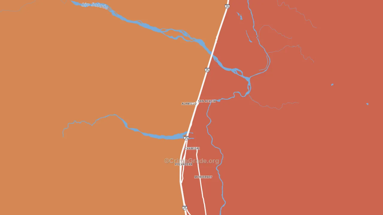 San Acacia, NM Map of Murder Rates