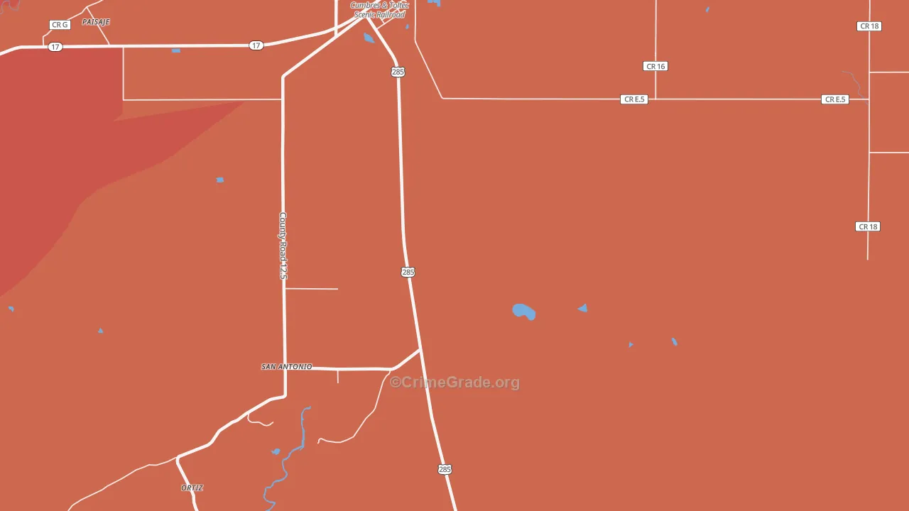 San Antonio, CO Map of Murder Rates