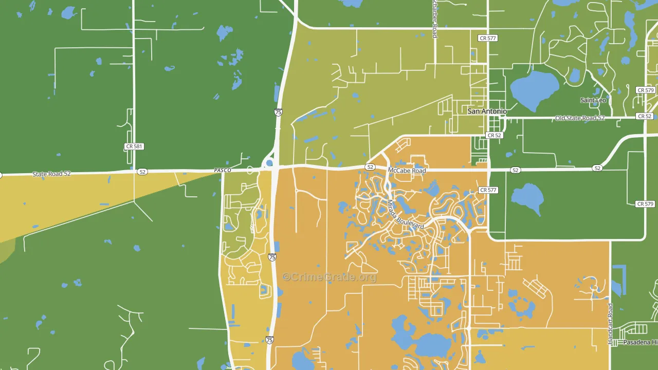 San Antonio, FL Map of Murder Rates