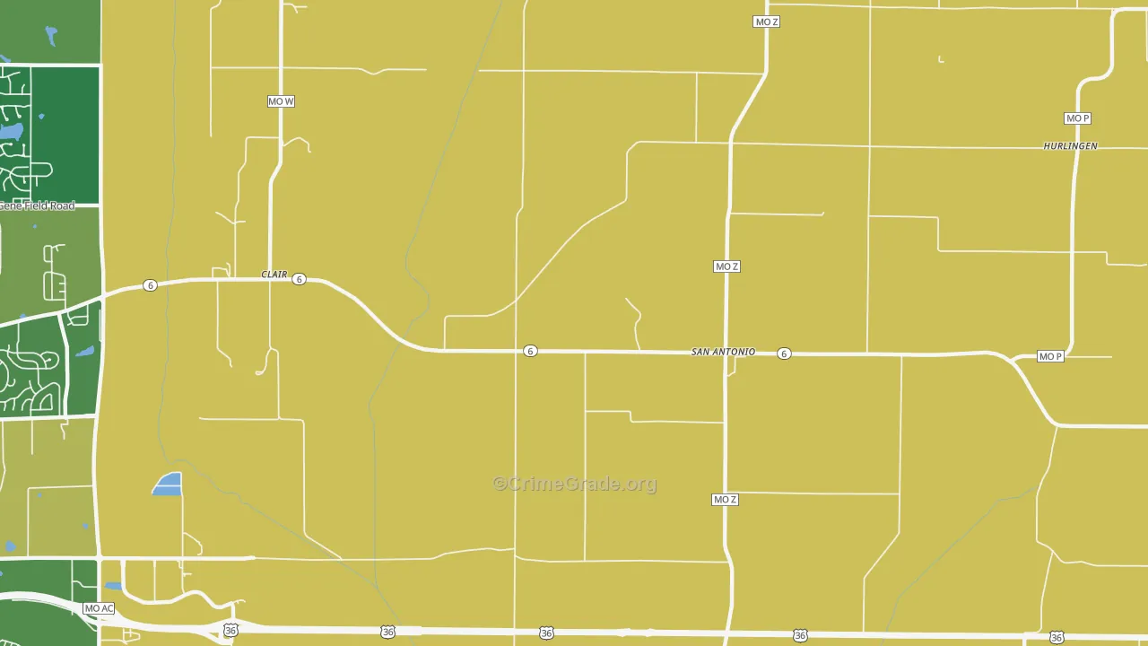 San Antonio, MO Map of Murder Rates
