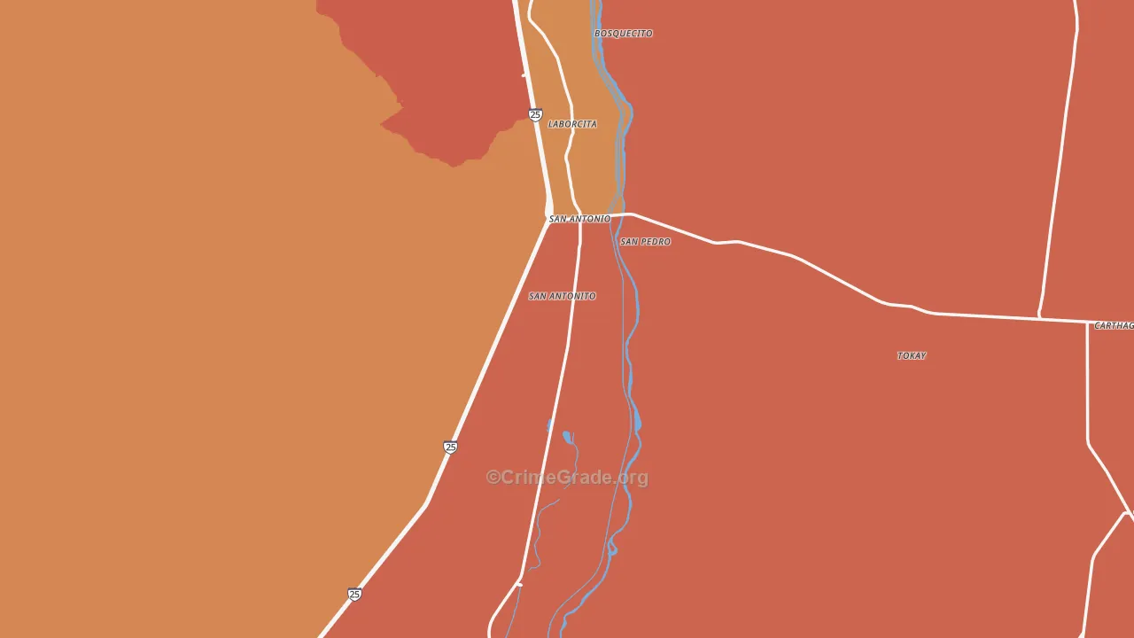 San Antonito, NM Map of Murder Rates