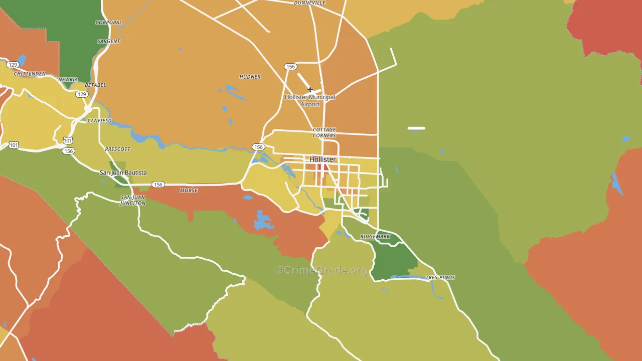 San Benito County, CA Map of Murder Rates