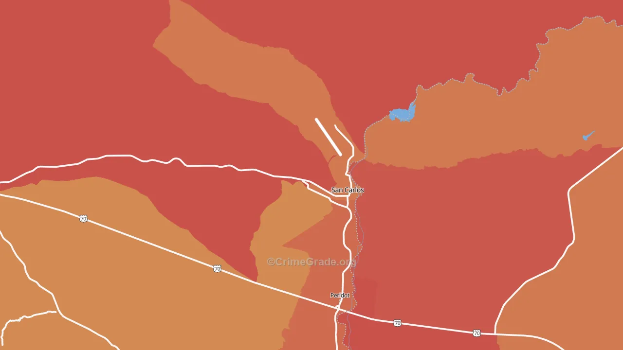 San Carlos, AZ Map of Murder Rates