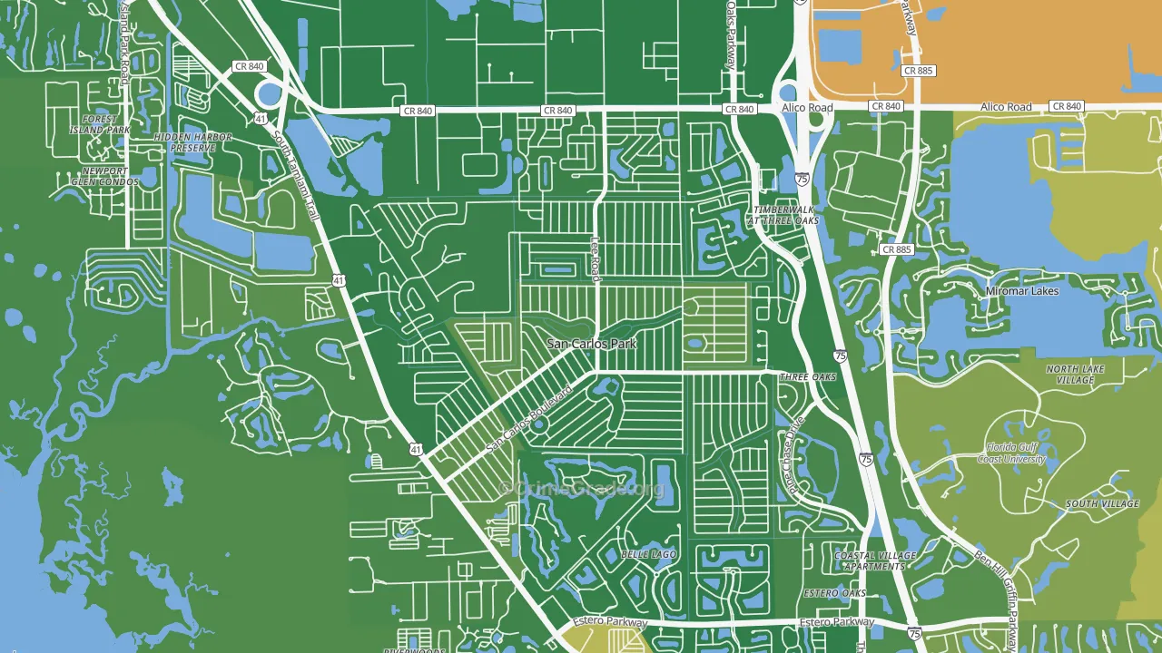 San Carlos Park, FL Map of Murder Rates