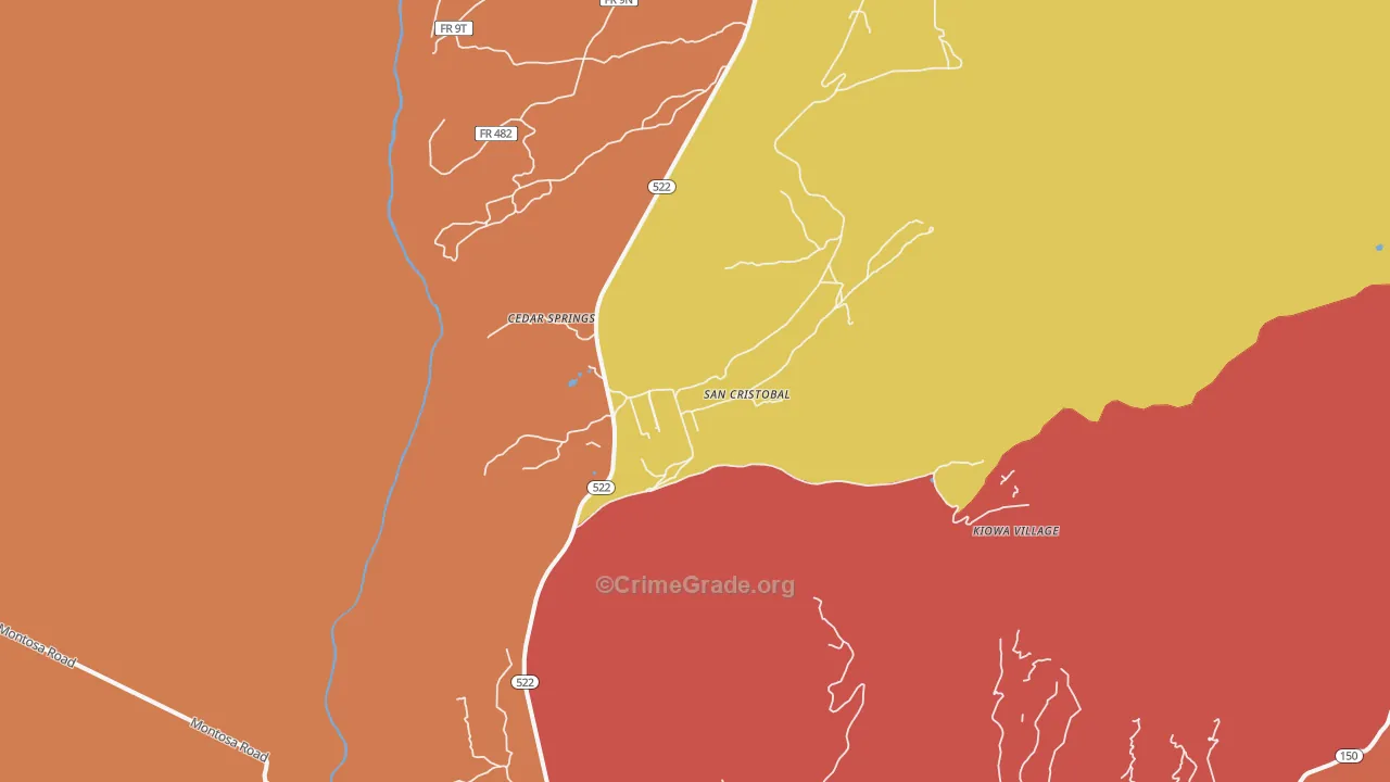 San Cristobal, NM Map of Murder Rates