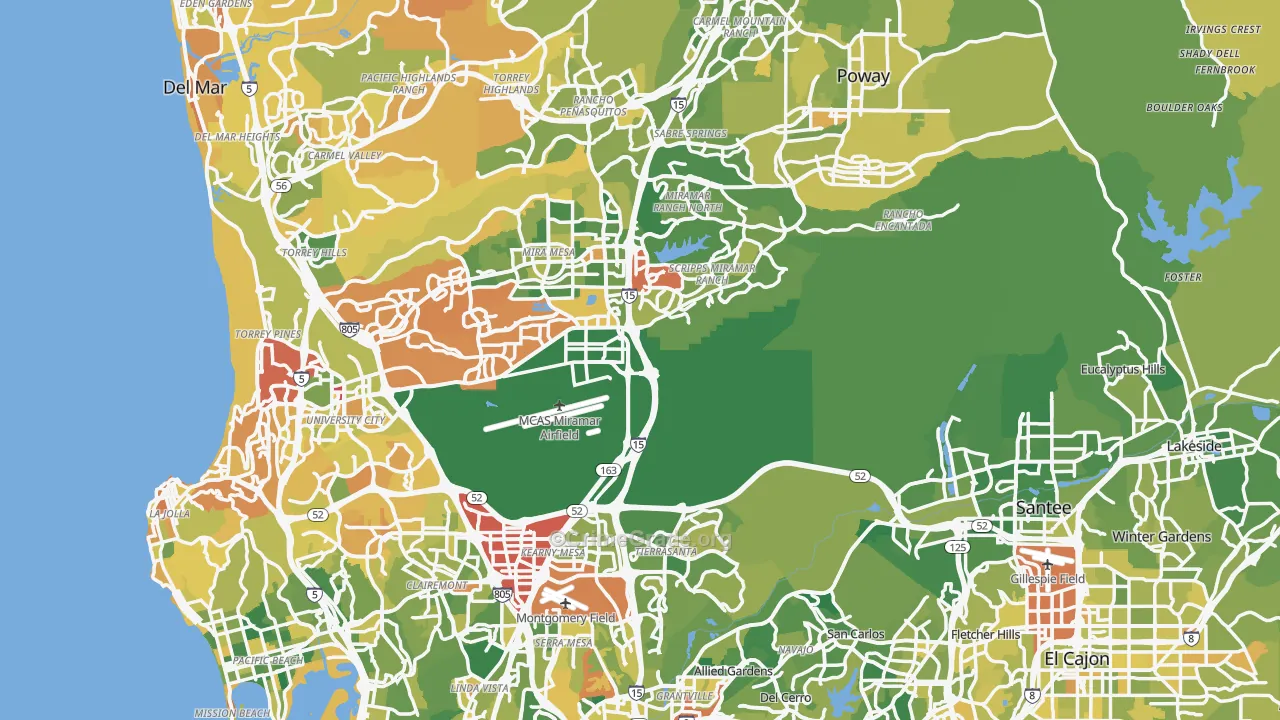 San Diego County, CA Map of Murder Rates