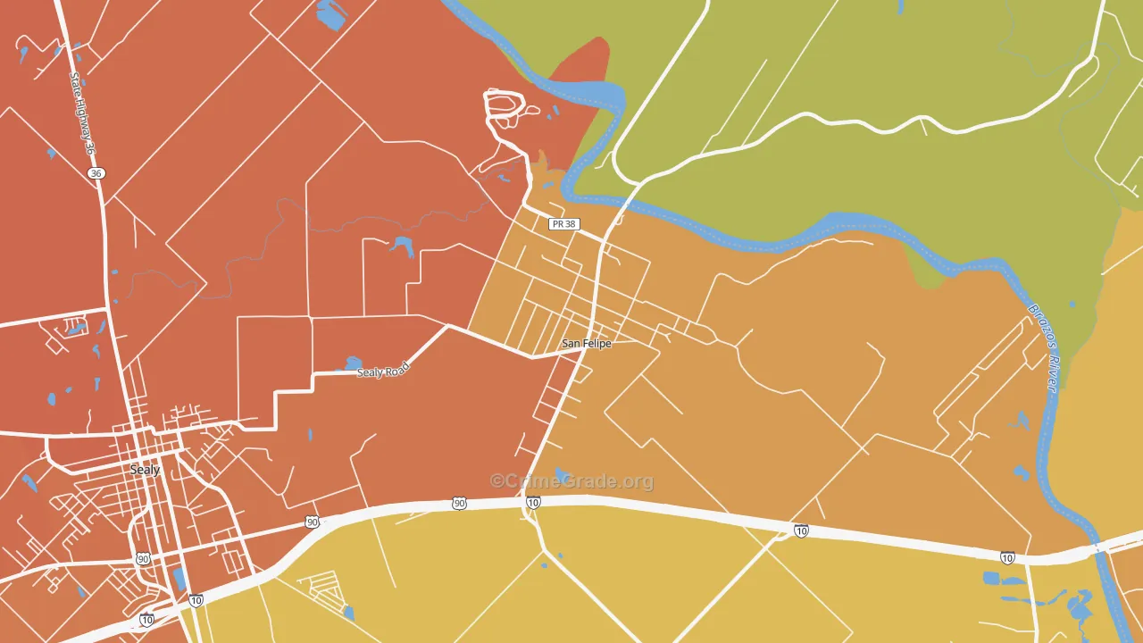 San Felipe, TX Map of Murder Rates
