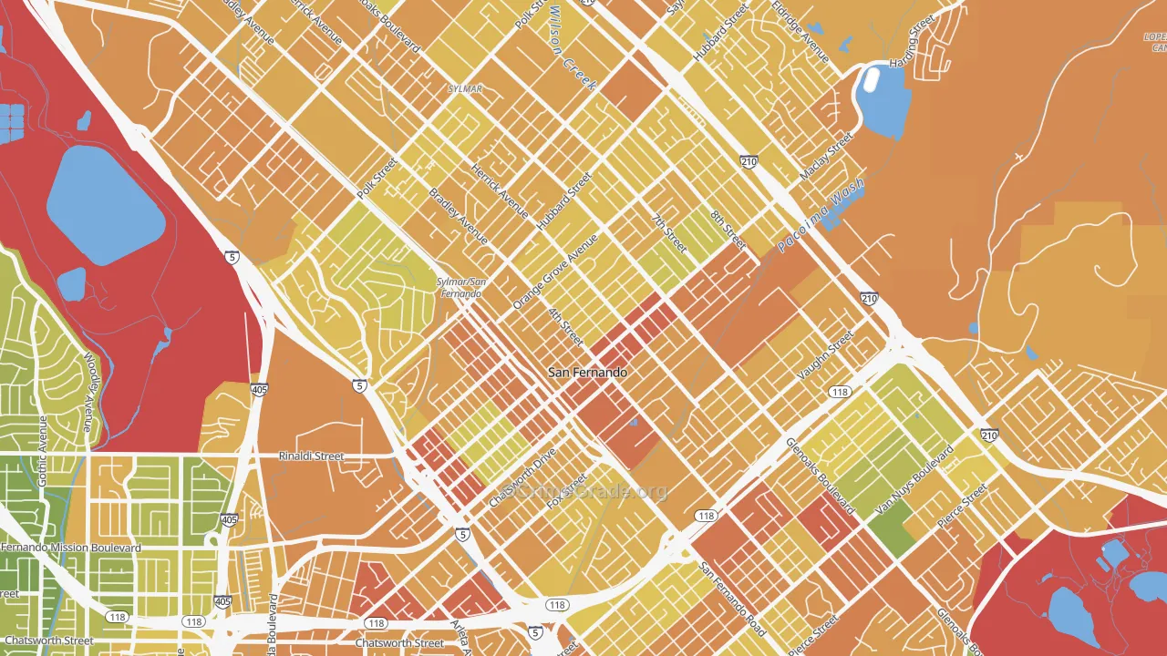 San Fernando, CA Map of Murder Rates