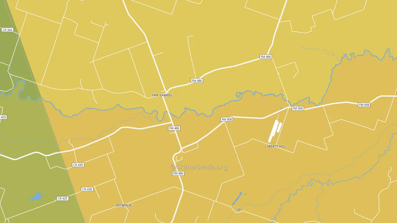 San Gabriel, TX Map of Murder Rates