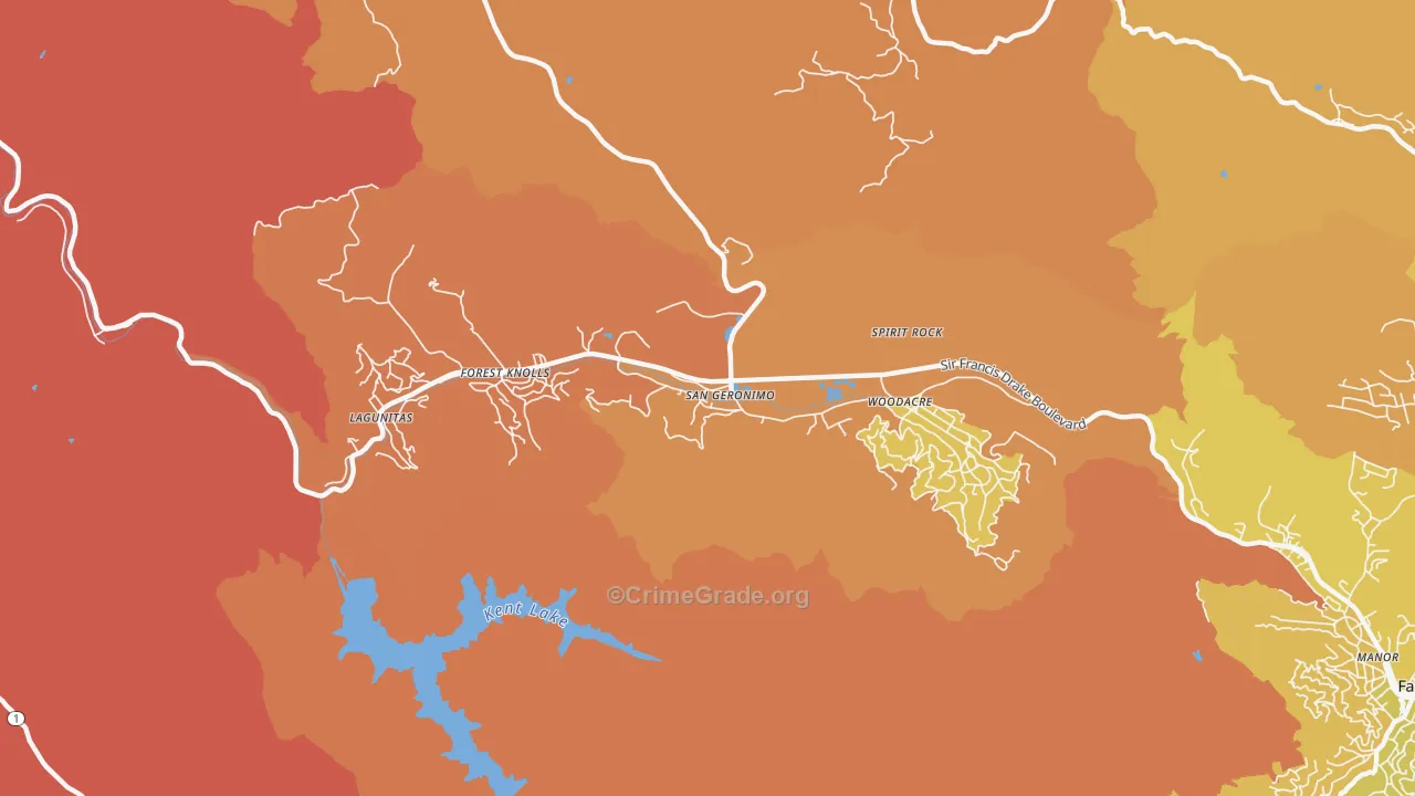 San Geronimo, CA Map of Murder Rates