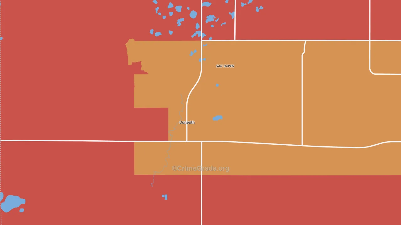 San Haven, ND Map of Murder Rates
