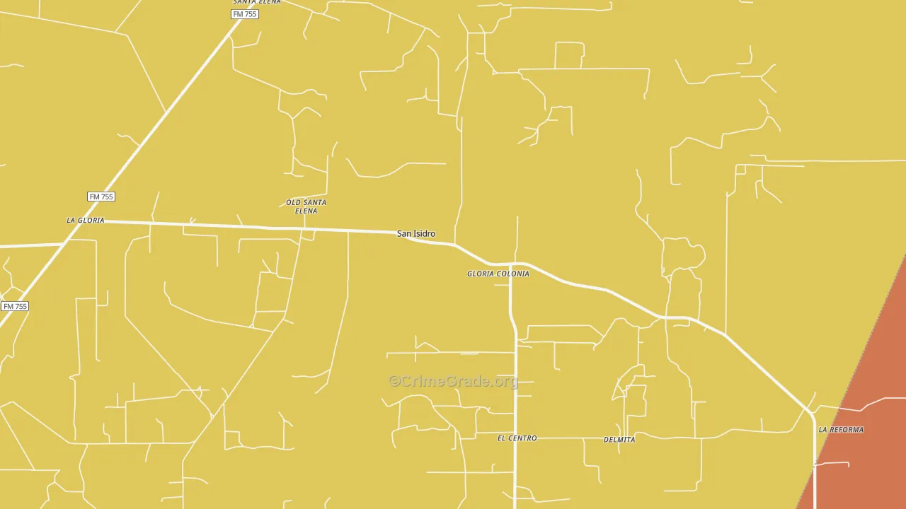 San Isidro, TX Map of Murder Rates