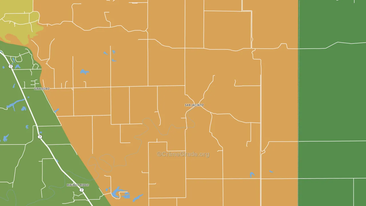 San Jacinto, IN Map of Murder Rates