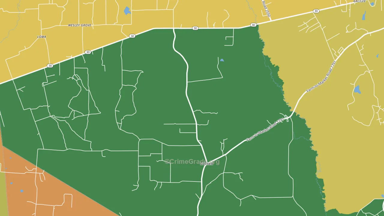 San Jacinto, TX Map of Murder Rates