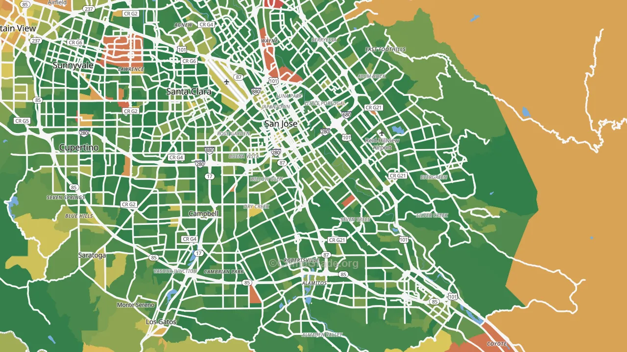 San Jose, CA Map of Murder Rates