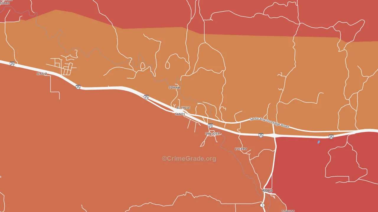 San Jose, NM Map of Murder Rates