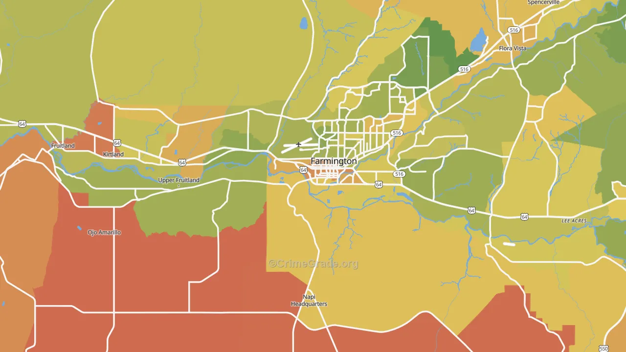 San Juan County, NM Map of Murder Rates