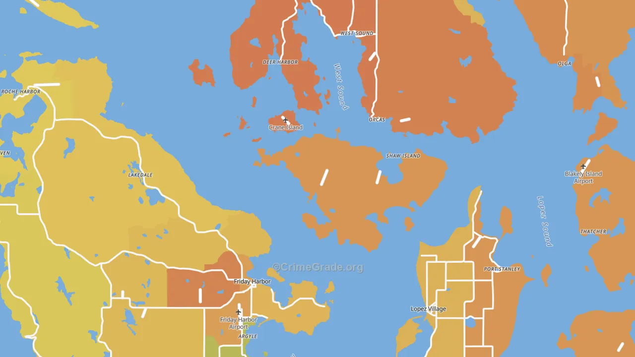 San Juan County, WA Map of Murder Rates