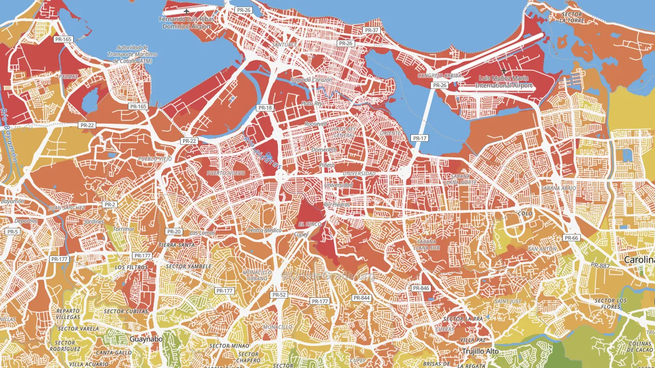 San Juan, PR Map of Murder Rates