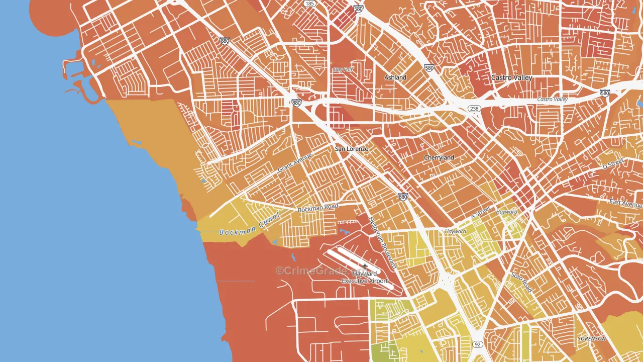 San Lorenzo, CA Map of Murder Rates