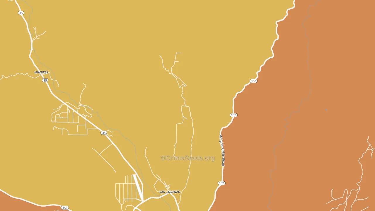 San Lorenzo, NM Map of Murder Rates