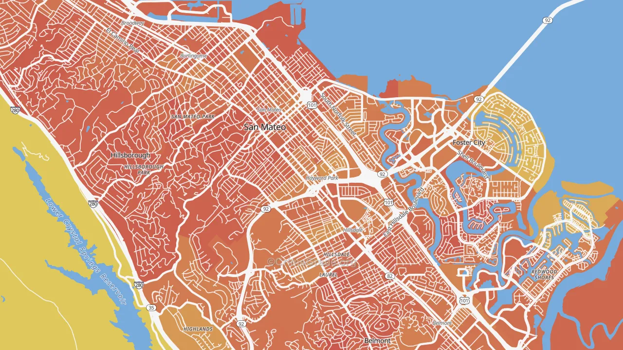 San Mateo, CA Map of Murder Rates