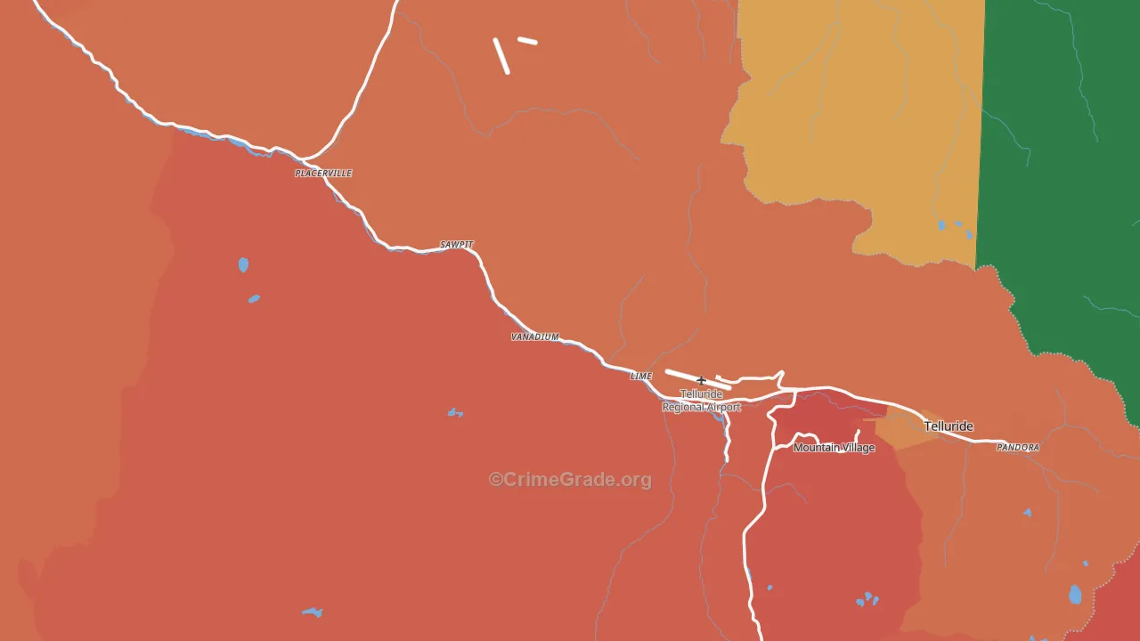 San Miguel County, CO Map of Murder Rates