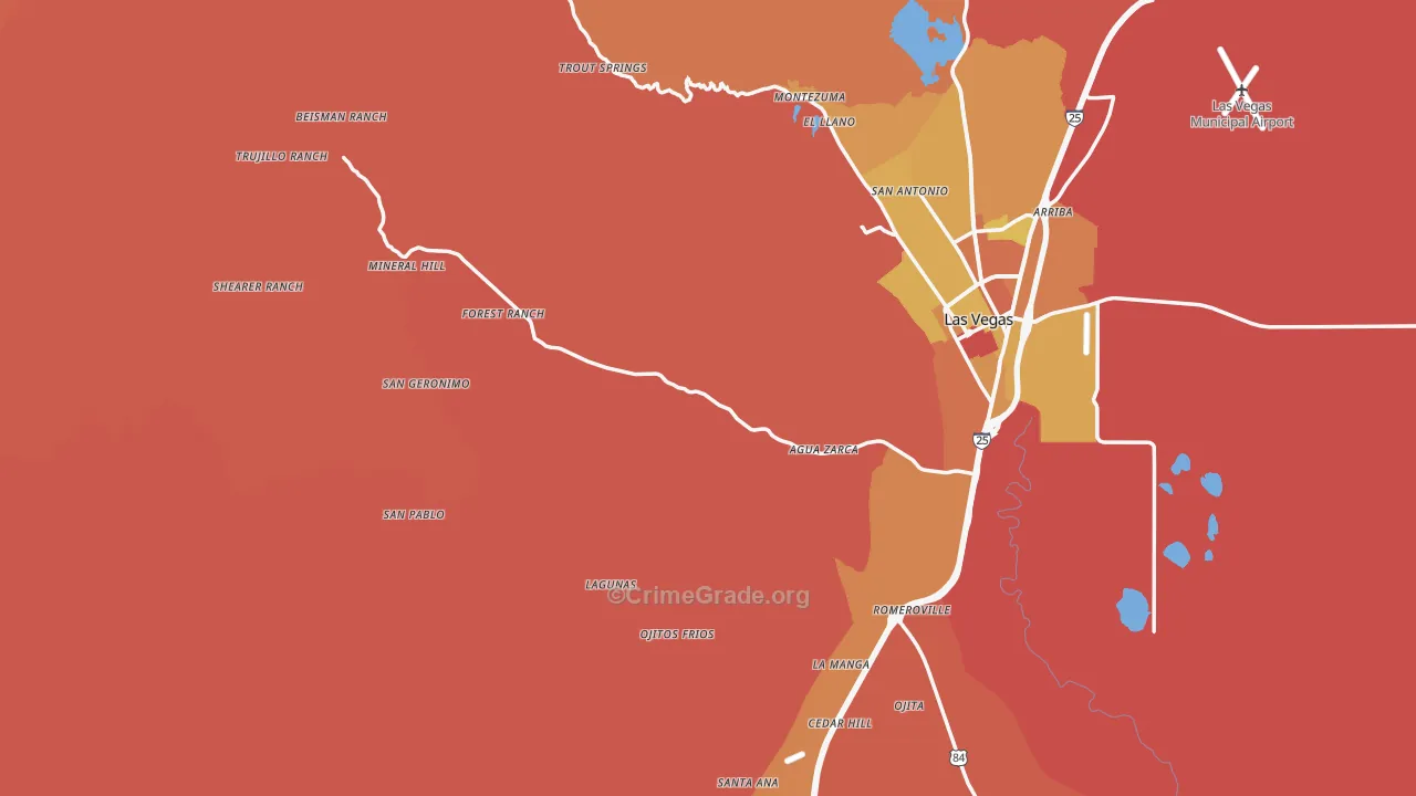 San Miguel County, NM Map of Murder Rates