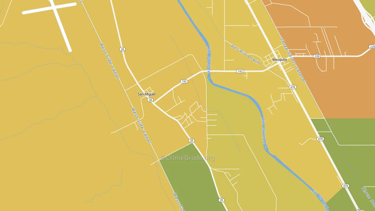 San Miguel, NM Map of Murder Rates