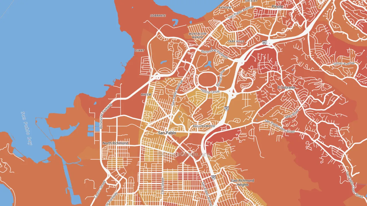 San Pablo, CA Map of Murder Rates