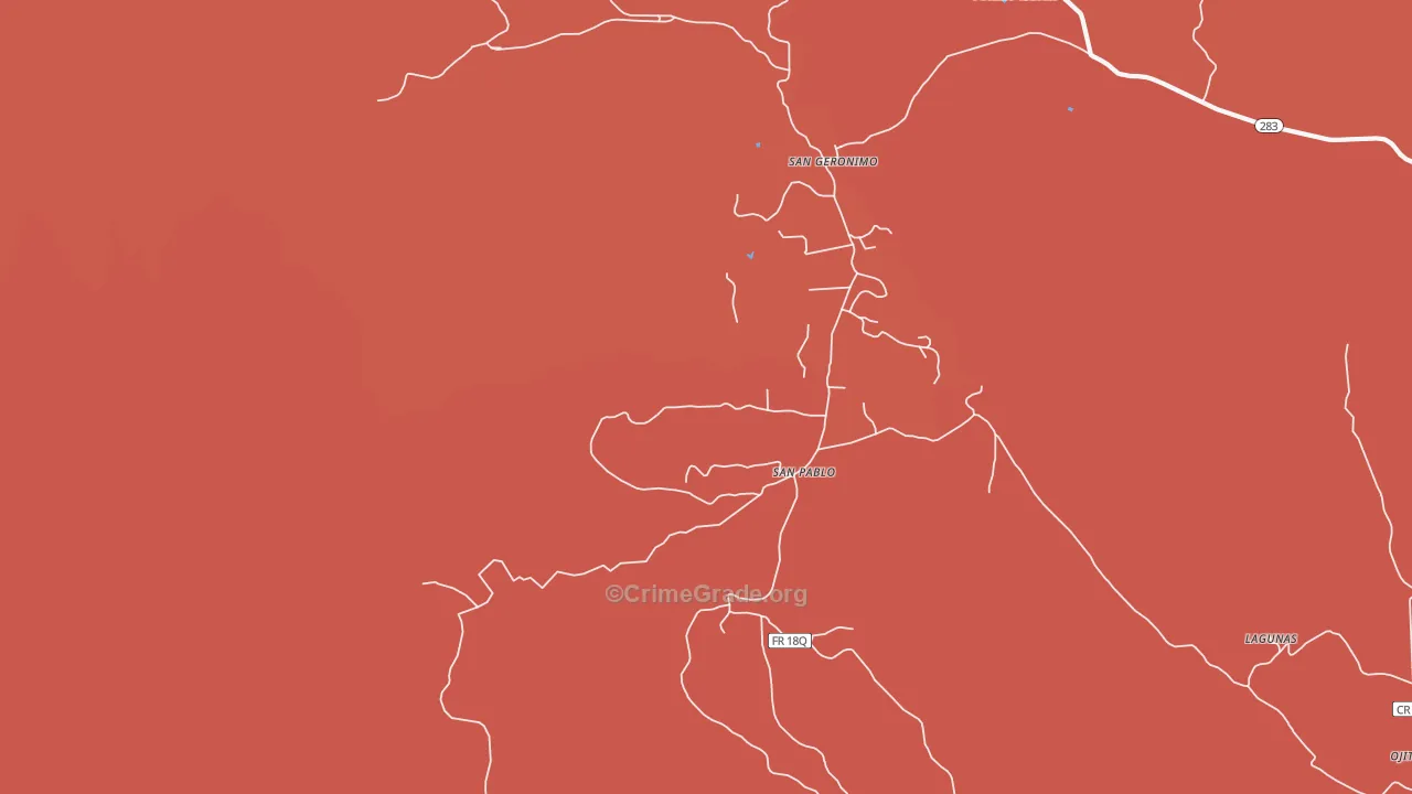 San Pablo, NM Map of Murder Rates