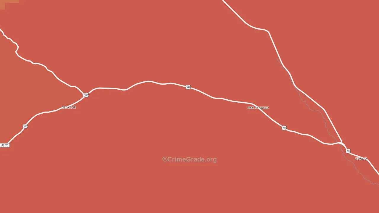 San Patricio, NM Map of Murder Rates