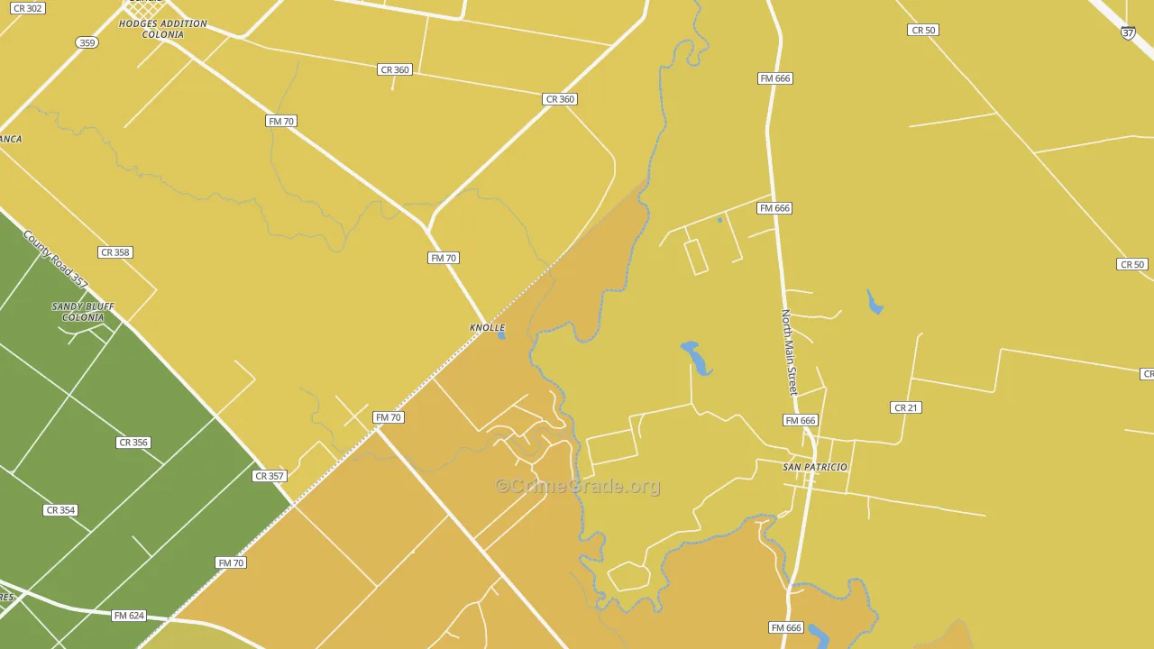 San Patricio, TX Map of Murder Rates