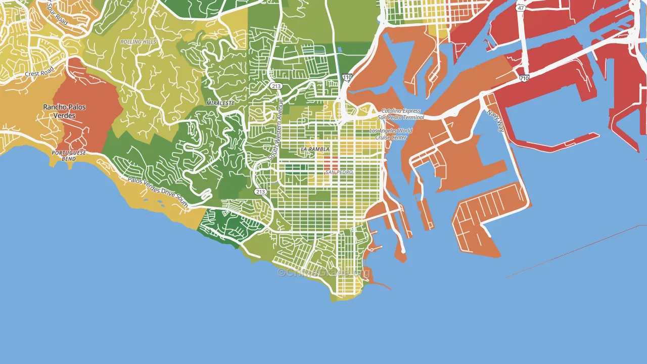 San Pedro, CA Map of Murder Rates