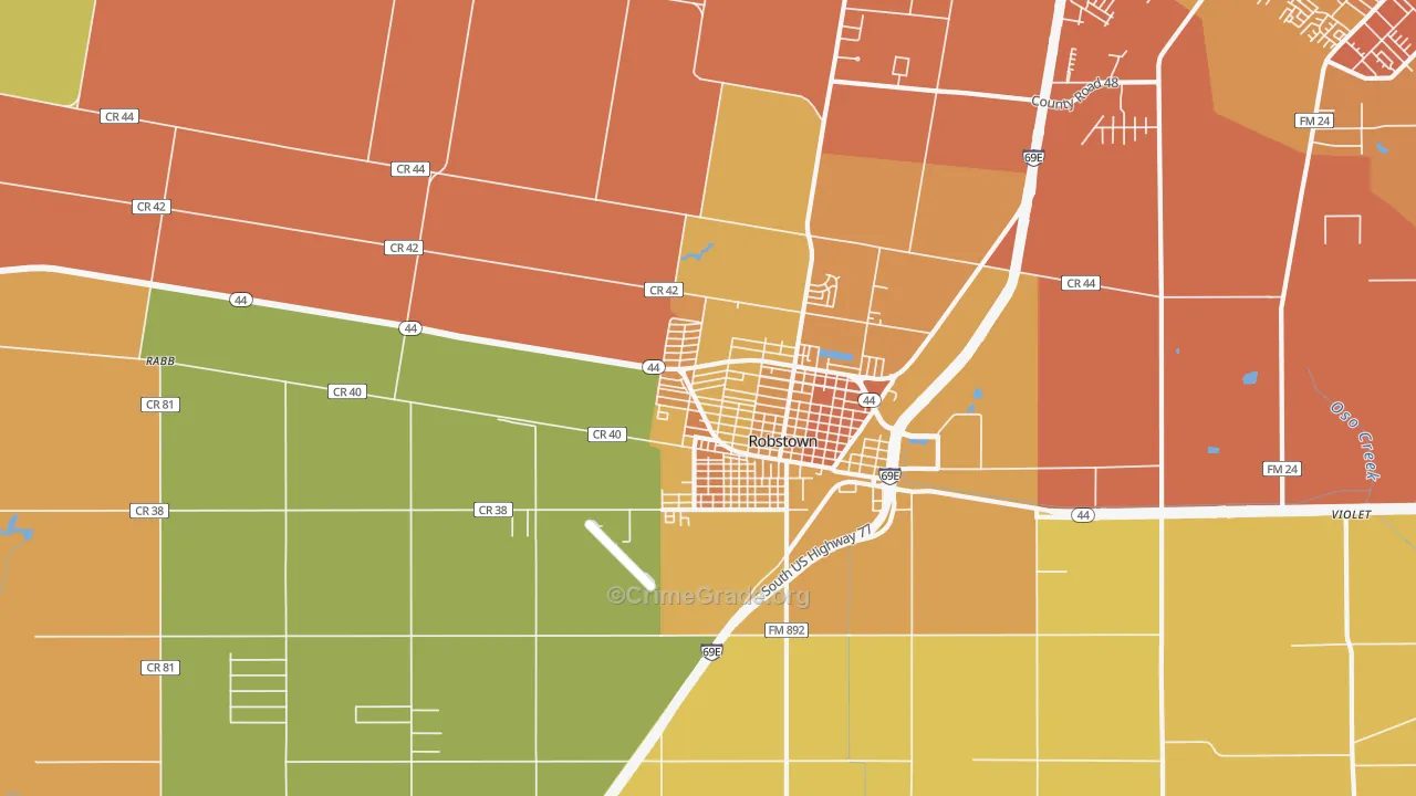 San Pedro, Robstown, TX Map of Murder Rates