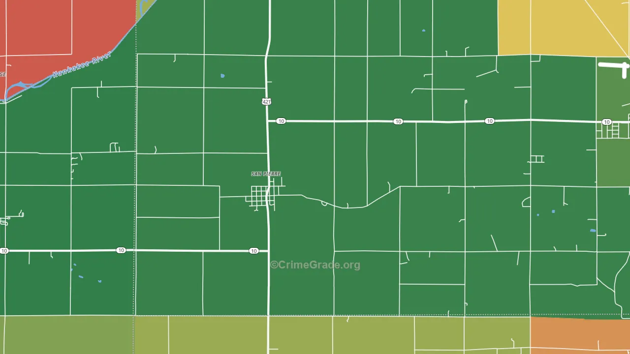 San Pierre, IN Map of Murder Rates