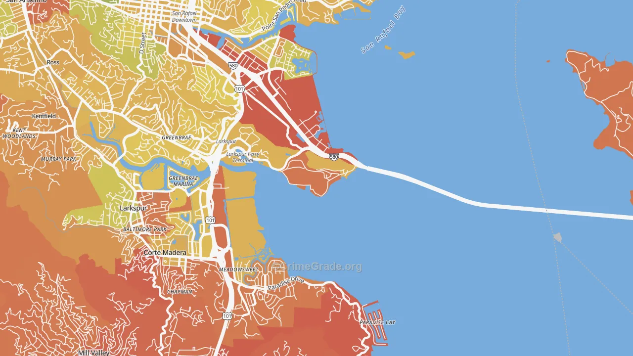 San Quentin, CA Map of Murder Rates