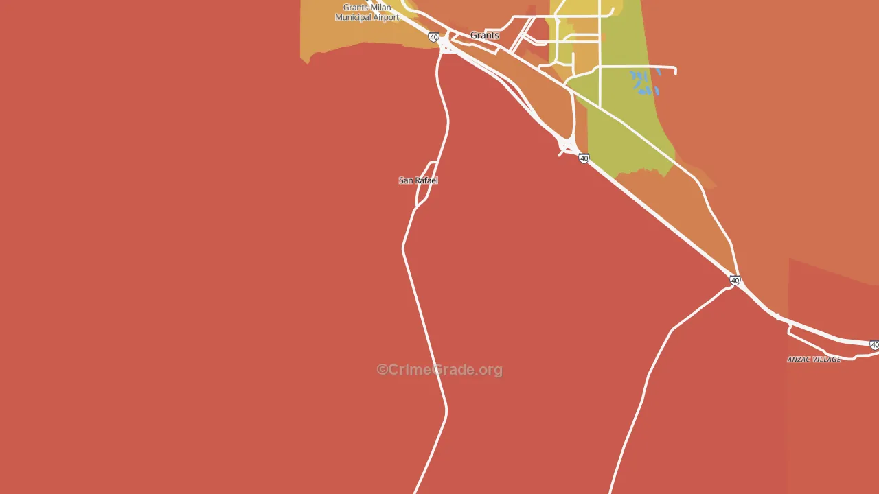 San Rafael, NM Map of Murder Rates