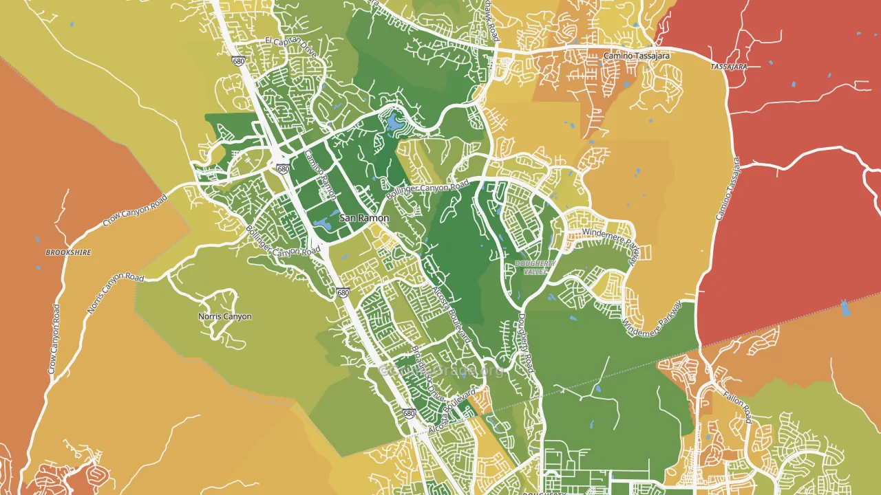 San Ramon, CA Map of Murder Rates