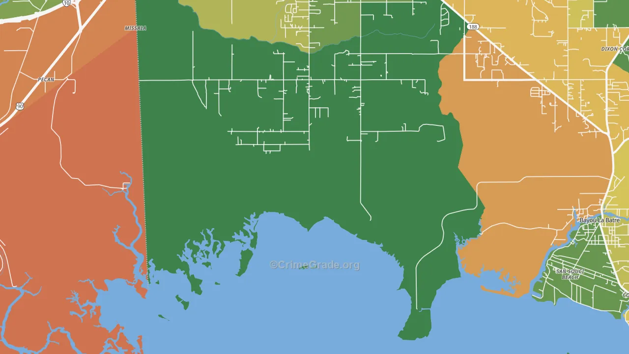San Souci Beach, AL Map of Murder Rates