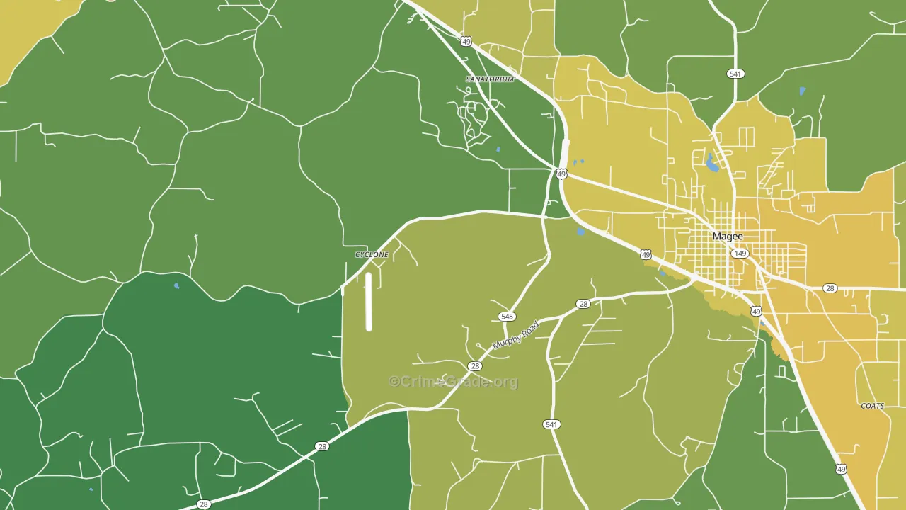 Sanatorium, MS Map of Murder Rates