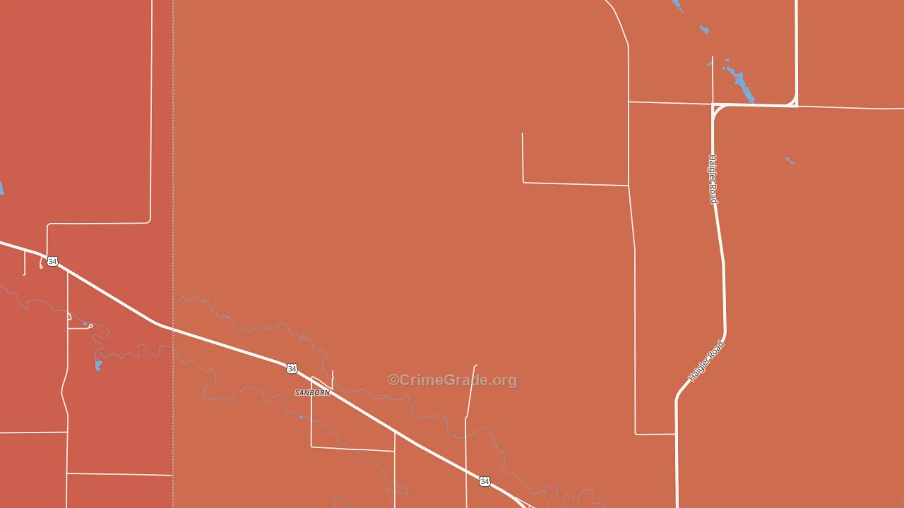 Sanborn, NE Map of Murder Rates
