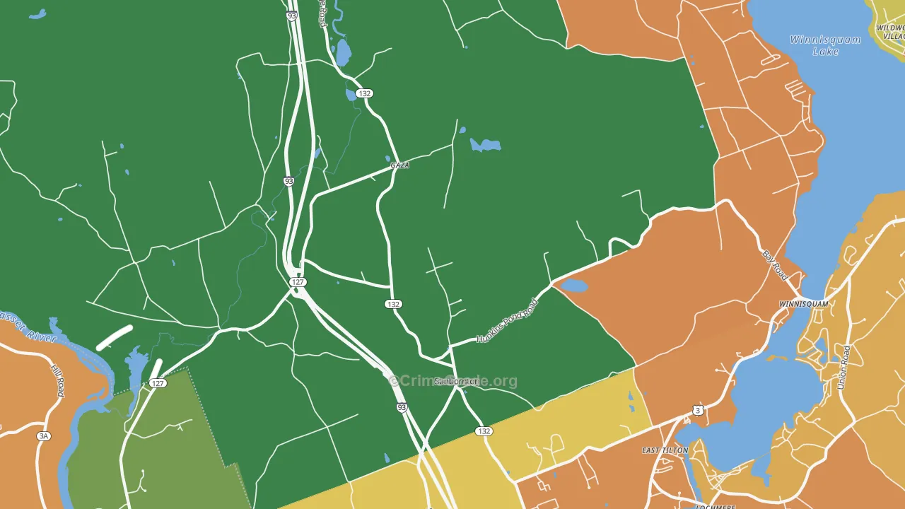 Sanbornton, NH Map of Murder Rates