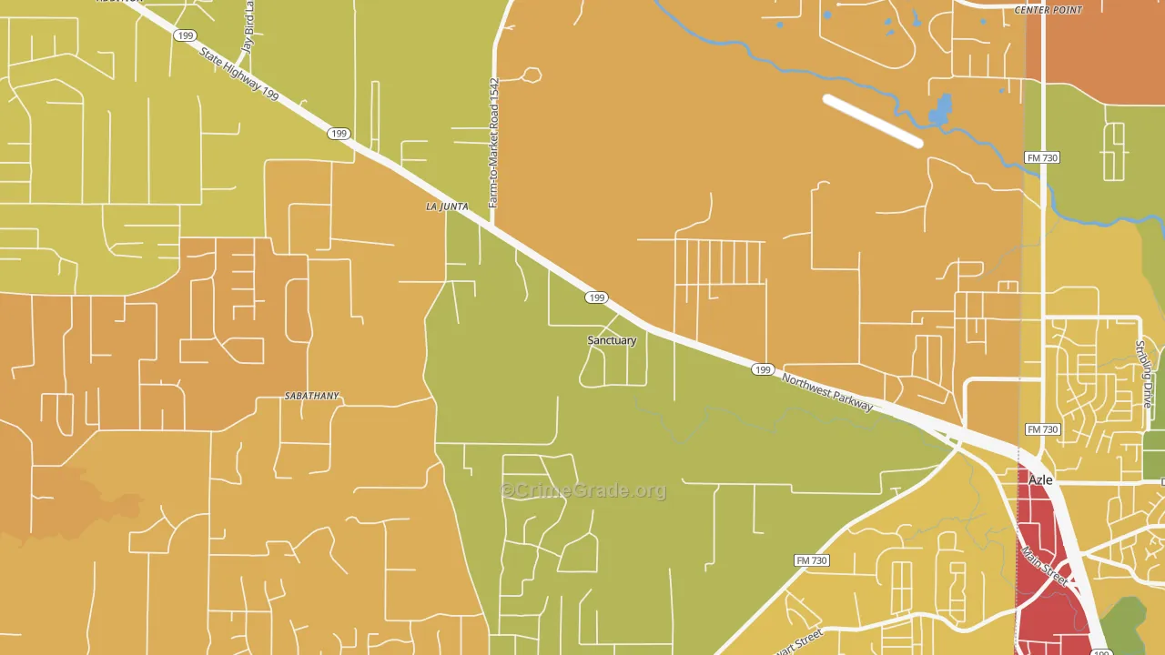 Sanctuary, TX Map of Murder Rates