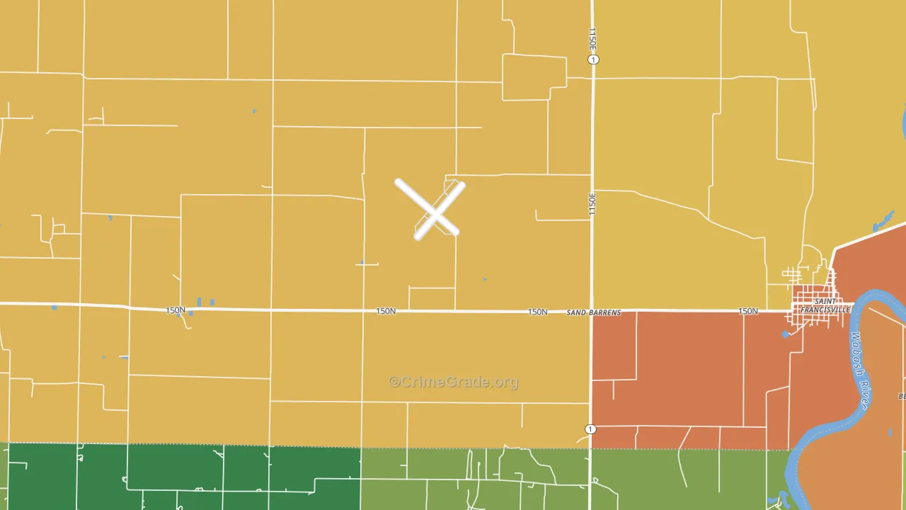 Sand Barrens, IL Map of Murder Rates