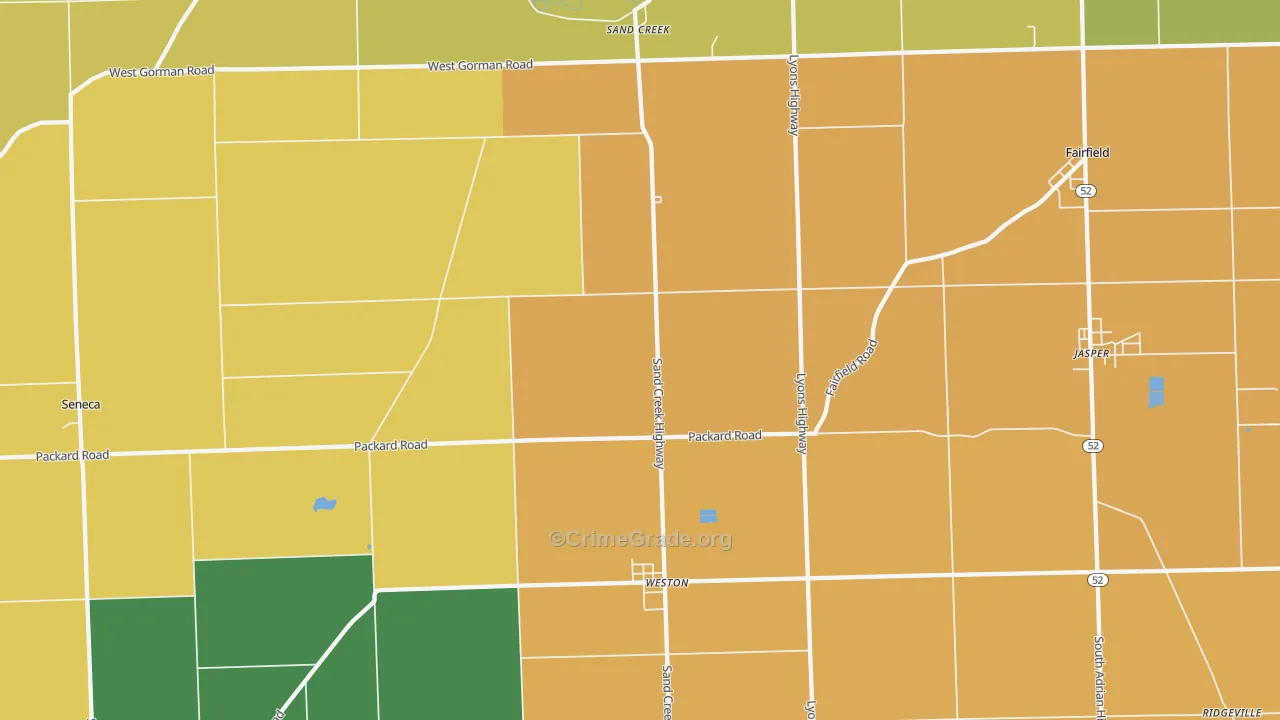 Sand Creek, MI Map of Murder Rates
