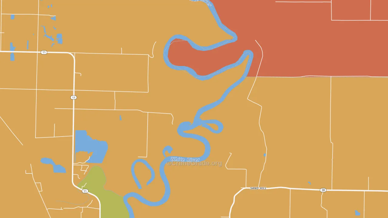 Sand Hill, AR Map of Murder Rates