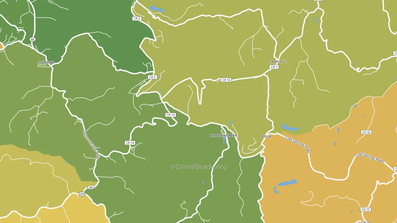 Sand Hill, WV Map of Murder Rates
