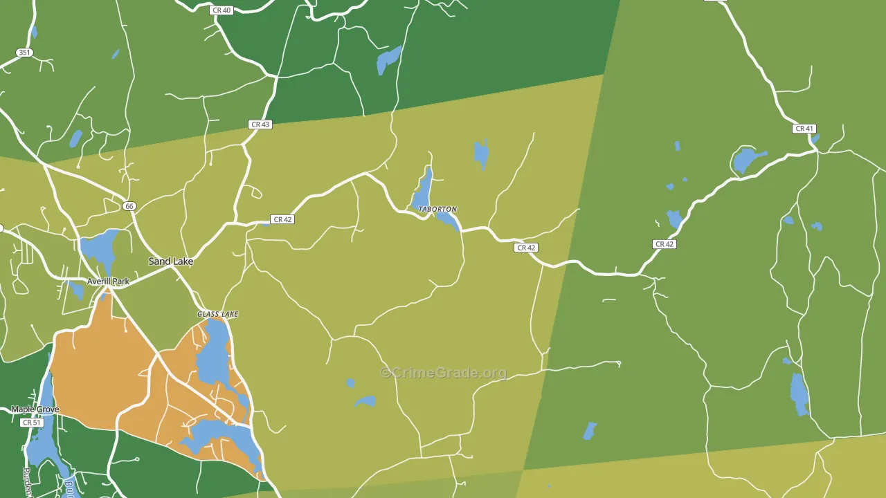 Sand Lake, NY Map of Murder Rates