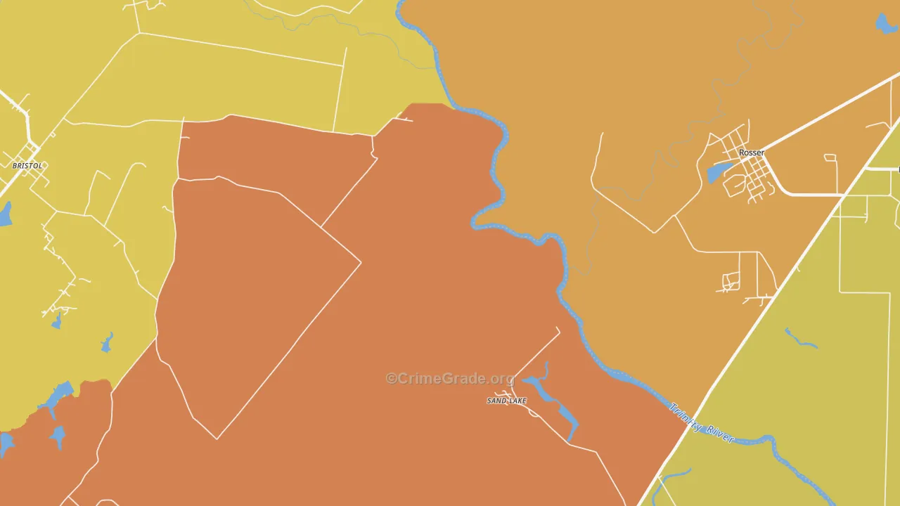 Sand Lake, TX Map of Murder Rates